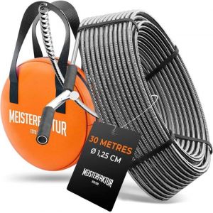 Furet D&eacute;boucheur Canalisation - SUTEO - 30M - Acier Inoxydable - Instructions Vid&eacute;o - &Eacute;cologique