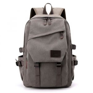 Sac à Dos Toile Vintage Multifunctional Homme Femme Grande Capacité - Gris