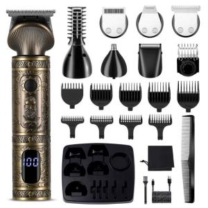 SURKER Tondeuse &agrave; Cheveux Hommes Tondeuse &agrave; Barbe Professionnelle Kit de Tondeuse 7 en 1
