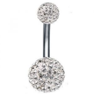 LCC® Piercing de nombril boule banane cristal swarovski Shamballa Bijoux de corps-acier chirurgical strass mode vintage fantaisie