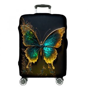 Housse de protection élastique Couverture pour valise Fullprint S Papillon Doré