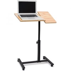 10019333 Table pour ordinateur portable hauteur r&eacute;glable roulettes support pliable H x l x P: 95 x 60 x 405 cm  bois d&eacute;b&egrave;ne[210]