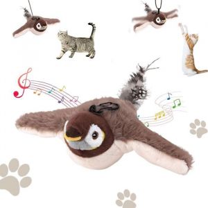 Jouet pour Chat en Forme Doiseau Jouet Chat Interactif Oiseau Battant Jouet Interactif pour Chat Oiseau Gazouillant Simul&eacute;