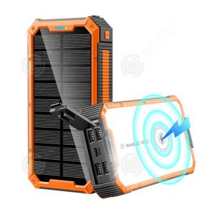 INN Batterie externe 20000mah 5w chargeur solaire portable chargement sans fil avec 4 usb sorties et 2 entrée avec lumière de