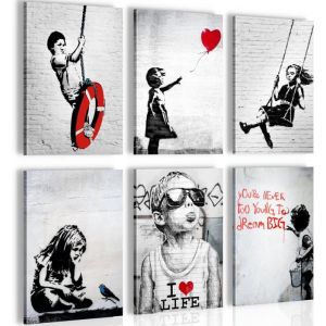 Tableaux Decoration Abstrait Banksy Chambre Image Sur Toile Peinture Sur Toile Murale Tableau Decoration Murale 20x30cm sans cadre