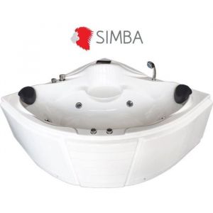 Baignoire baln&eacute;o dangle 150x150 cm - WHIRLPOOL - Las Vegas avec jets dorsaux et cascade