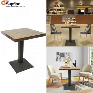 SUPFINE Table Carrée - Table de Salle à Manger Industrielle Vintage Capacité de Charge 100kg pour 2-3 Personnes