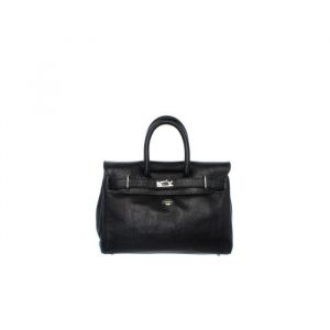 Sac porté main - MAC DOUGLAS - Pyla Buni - Cuir de buffle - Noir - Bandoulière réglable