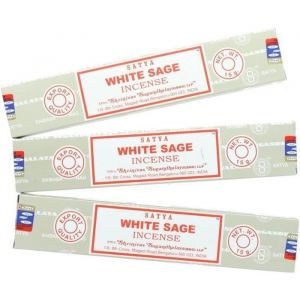Bâtonnets dencens - Satya Sai Baba - Sauge blanche - 3 packs de 15 grammes - Parfum apaisant - Mixte