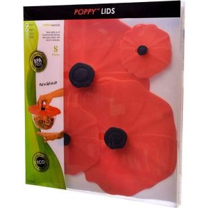 Charles VIANCIN - Set de 4 couvercles 28 cm 23 cm 15 cm 10 cm Coquelicot Rouge