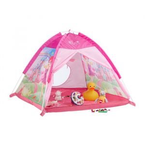 Relaxdays Tente enfant intérieur fille tente de jeu Fée extérieur rose princesse 3 ans HxlxP: 90 x 118 x 115 cm rose
