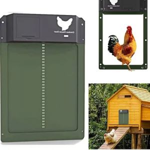 Porte automatique pour poulailler  ouvre-porte automatique pour pouletsaliment&eacute; par batterievert