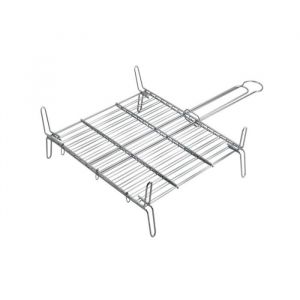 Grille double pour barbecue - Zinc - 50x50 cm