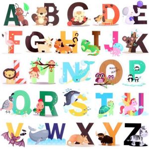 Stickers Muraux Alphabet Anglais ABCStickers chambreStickers muraux animauxChambre Enfants Bébé Garderie Salon Décoration Murale