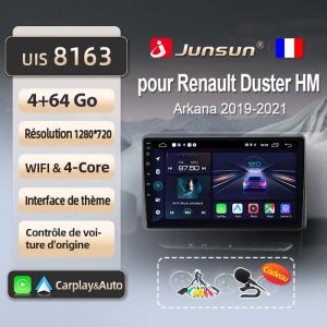 Adaptateur autoradio - Junsun - 4Go 64Go - WIFI - Carplay - GPS pour Renault Duster 2020 2021