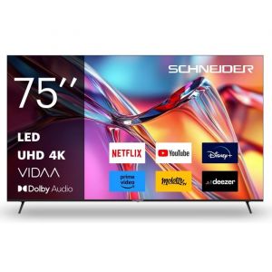 SCHNEIDER - GMS75A2 - TV LED 4K 75 (189cm) - 4K UHD 3840 x 2160 - Smart Vidaa - HDMIx3 - Netflix
