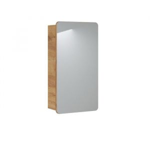 Meuble salle de bain ERBANO &ndash; Ch&ecirc;ne clair &ndash; 40x75 cm &ndash; 1 porte avec miroir &ndash; &Agrave; suspendre