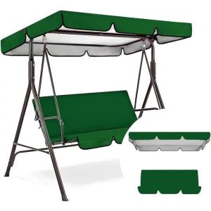 Toit de Rechange Imperméable pour Balancelle de Jardin 3 PlacesToit Balancelle en Tissu Polyester Imperméable/Anti-UVVert