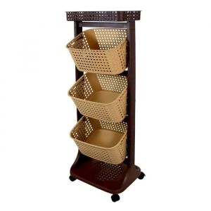 Desserte de rangement - SOTUFAB PLAST - Pantry Organizer 3 paniers - Wenge-Brun - Marron - Plastique