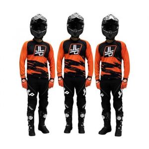 TENUE ENFANT PANTALON MAILLOT GANTS MOTO CROSS QUAD ENDURO VTT BMX MTB TAILLE ENFANT SNATCH ORANGE FLUO JLP RACING