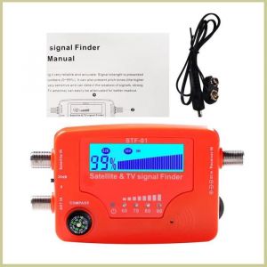 Détecteur de signaux satellite et TV 2 en 1 - Détecteur de signaux dantenne TV portable avec boussole alarme et buzzer