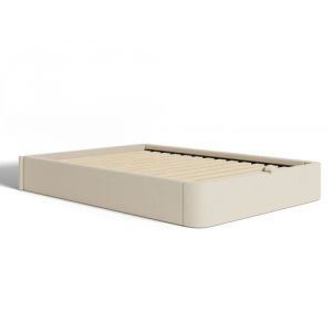 Sommier Coffre - HYPNIA - Nova - Tissu Beige - 140x190cm - Rangement 970L