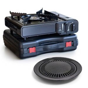 Réchaud gaz camping 2200W 1 feu + Grill Barbecue