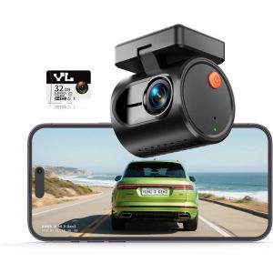 Dashcam Voiture KAWA 2K 1296P QHD Mini Cam&eacute;ra Embarqu&eacute;e avec Commande Vocale