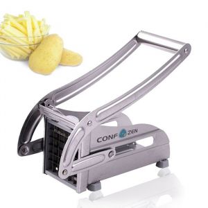 CONFO Coupe frites Ménager - 2 grilles en Acier Inoxydable - Presse à pommes de terre manuelle