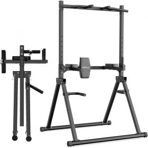 DH FitLife Power Tower Pliable Station de Dips jusquà 210 kg  Barre de Tractions Autonome avec Barres de Dips et Rétro-entraîneur
