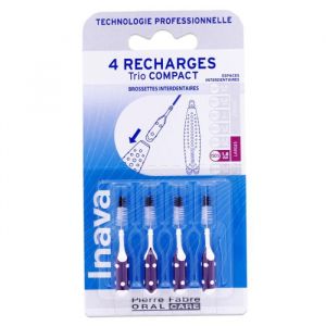 Recharge Brossettes - Inava - Compact Violet - 4 BROSSETTES - ISO 0.6mm - Hygiène Douceur