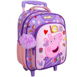 Sac à dos à roulettes Peppa Pig Love 31 CM Trolley - Maternelle