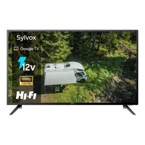 SYLVOX 40’’ Google TV 12V Smart Téléviseur LED 1080P 10-32VChromecast intégré Google Assistant pour camping-cars salons