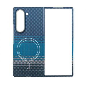 Coque pour Samsung Galaxy Z Fold 7 avec MagSafe fabriqu&eacute;e en fibre daramide 1500D texture en fibre de carbone Moonrise