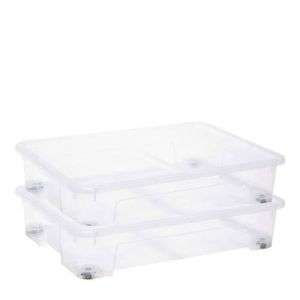 Lot de 2 boites de rangement sous le lit Sundis VIEW BOX 50L L.78 x l.56 x h.17 cm