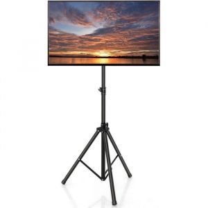 COSTWAY Support TV sur Pied Pliable Hauteur R&eacute;glable pour Ecran Plat LCD LED Plasma de 21 &agrave; 47&rsquo;&rsquo; Charge Max 35kg Universel Pivotant