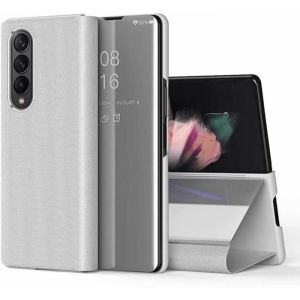 Coque pour Samsung Galaxy Z Fold 3 Flip Cover Etui de T&eacute;l&eacute;phone Miroir Semi-Transparent Support Int&eacute;gr&eacute; Etui Housse Case pour
