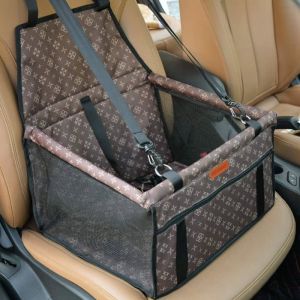 Sac de Transport Chien et Chat avec Rehausseur Ceinture de Siège de Voiture de Sac de Voiture danimal Familier Respirant pour