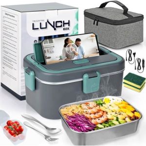 Gamelle Chauffante 80W - 18 L Lunch Box Chauffante Electrique pour 220V 24V 12V - HYKJSIDE - Gamelle Isotherme pour Repas Chaud