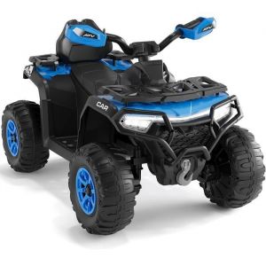 Quad &Eacute;lectrique Enfant 12V 4 Roues Tout-Terrain 2 Moteurs T&eacute;l&eacute;commande Parentale LED Musique Bluetooth USB D&egrave;s 3 Ans Bleu