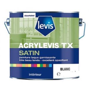 Peinture LEVIS ACRYLEVIS TX Satin Blanc 25L Int&eacute;rieur murs bois PVC