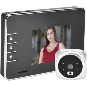Sonnette Vidéo Numérique sans Fil Caméra Judas avec Moniteur LCD 2.7 Pouces Vision Nocturne IR YYV