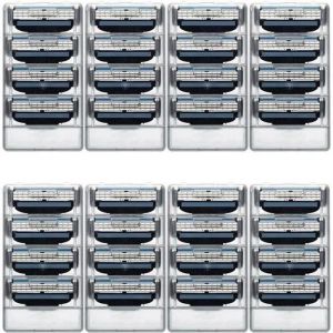 32Pi&egrave;ces Recharges de Lames de Rasoir Manuel Mach 3Recharges de Lames pour Gillette Mach 3Recharges de Lames de Rasoir pour RAZOR