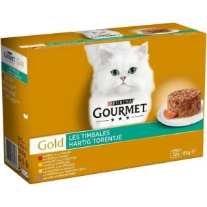 PURINA GOURMET - Les timbales - P&acirc;t&eacute;e pour chat - 12x85 g