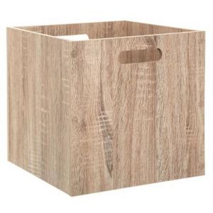 Boite de Rangement en Bois Evy 31x31cm Naturel