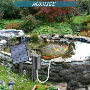 Sonew pompe solaire de bassin A&eacute;rateur Solaire de Bassin Oxyg&eacute;nateur &eacute;cologique pour Bassin &agrave; Poissons piscine gazon Noir
