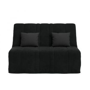 Banquette convertible GAIA BZ  couchage 160x200 avec 2 coussins OFFERTS Coton noir