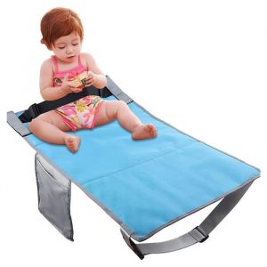 OMABETA Lit en avion pour tout-petit P&eacute;dale de pied avion pour enfants portable pliant sport meuble Bleu
