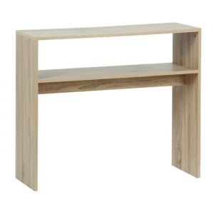 Table console meuble dentr&eacute;e coloris effet ch&ecirc;ne naturel - Longueur 90 X Profondeur 30 X Hauteur 75 cm
