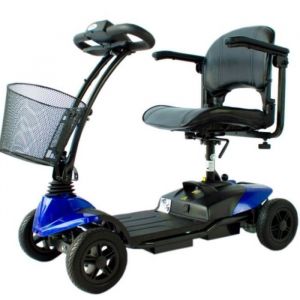 Scooter électrique Mobiclinic Mobilité réduite 4 roues 250 W Compact et Démontable Auton. 10 km 12V Bleu Virgo